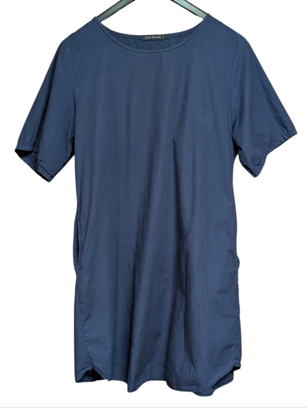 Cut Loose Blue Shift Organic Cotton Shift Dress Size Large - Picture 2 of 9
